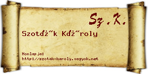 Szoták Károly névjegykártya